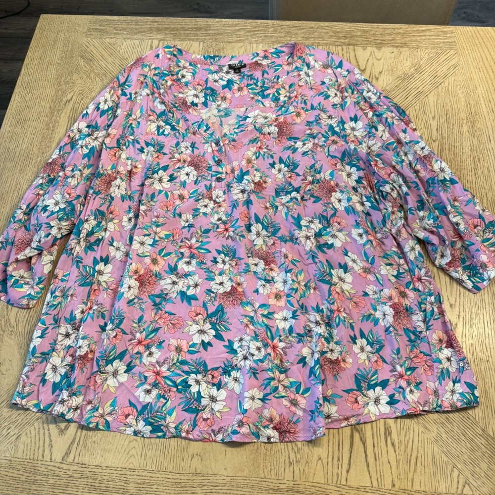 Torrid Harper‎ Purple Floral Georgette Pullover Blouse Top Size 5 5X